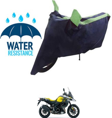 RONISH Waterproof Two Wheeler Cover for Suzuki(V Strom 1000, Black, Green)