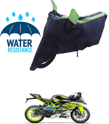 RONISH Waterproof Two Wheeler Cover for KTM(RC 200, Black, Green)