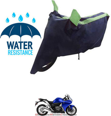 RONISH Waterproof Two Wheeler Cover for Honda(VFR 1200F, Black, Green)