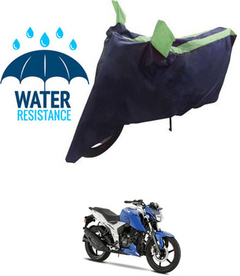 RONISH Waterproof Two Wheeler Cover for TVS(Apache RTR 160 4V, Black, Green)