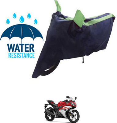 RONISH Waterproof Two Wheeler Cover for Yamaha(YZF R15 Ver 2.0, Black, Green)