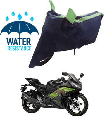 RONISH Waterproof Two Wheeler Cover for Yamaha(R15, Black, Green)