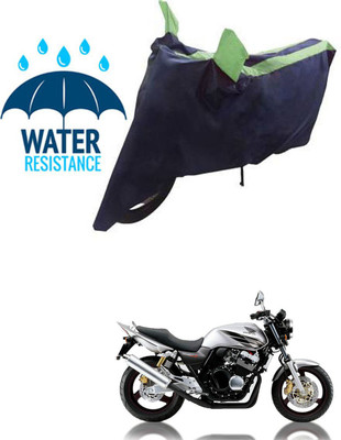 RONISH Waterproof Two Wheeler Cover for Honda(CB 400, Black, Green)