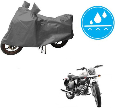 HYBRIDS COLLECTION Waterproof Two Wheeler Cover for Royal Enfield(Bullet 350, Grey)
