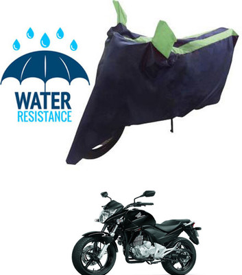 RONISH Waterproof Two Wheeler Cover for Honda(CB300R, Black, Green)