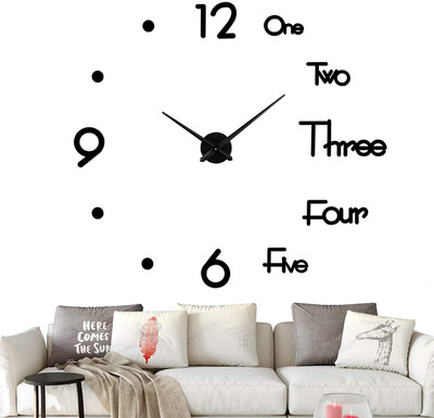 Shopper52 Analog 60 cm X 60 cm Wall Clock(Black, Without Glass, DIY Clocks)