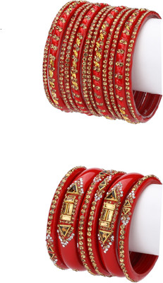 1st Time Glass Enamel Bangle Set(Pack of 18)