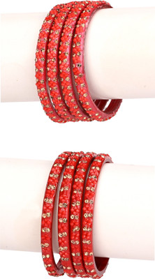 Somil Glass Beads, Crystal Bangle Set(Pack of 8)