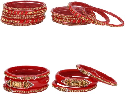 Somil Glass Beads, Crystal Bangle Set(Pack of 10)