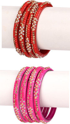 AFAST Glass Enamel Bangle Set(Pack of 8)