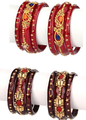 AFAST Glass Enamel Bangle Set(Pack of 12)