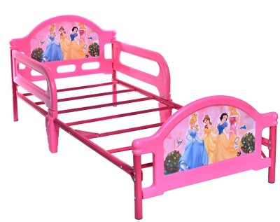IRIS Furniture Children Deluxe Princess Toddler Bed with Attached guardrails Metal Single Bed(Finish Color - Pink, Delivery Condition - DIY(Do-It-Yourself))