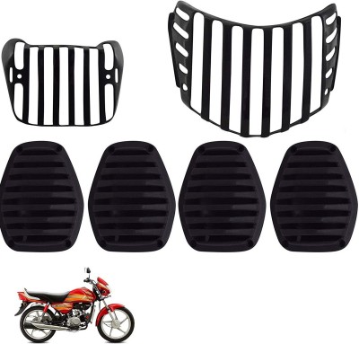 Naturalcreations HF Deluxe Complete Grill Set of -6 (FOR Hero HF Deluxe) Bike Headlight Grill(Black)