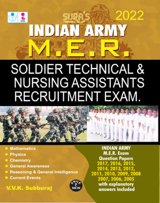 SURA`S Indian Army MER Soldier Technical & Nursing Assistant Recruitment Exam Book - LATEST EDITION 2022(Paperback, V.V.K SUBBURAJ)