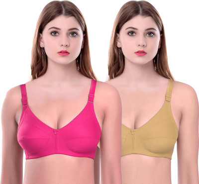 PIBU Ruby Women Minimizer Non Padded Bra(Pink, Brown)