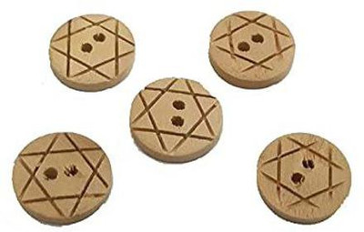 PMW Big Wooden Button - Natural Wooden Colour Dia 28 mm - 2 Holed for Sewing and Art and Craft Pack of 20 Wooden Buttons (Pack of 20) Wooden Buttons(Pack of 20)