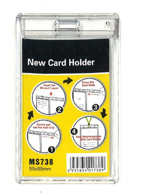WeKonnect Fully Transparent ID Card Holder, Badge Holder | Crystal Clear, Hard Plastic with Lockable Features and Waterproof for Vertical Cards Only (Pack of 5) can hold 1 Card Holder(Set of 5, White) WeKonnect Fully Transparent ID Card Holder, Badge Holder | Crystal Clear, Hard Plastic with Lockable Features and Waterproof for Vertical Cards Only (Pack of 5) can hold 1 Card Holder(Set of 5, White)