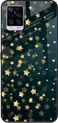 QRIOH Glass Back Cover for Vivo V20(Multicolor, Grip Case, Silicon, Pack of: 1)