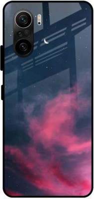 QRIOH Glass Back Cover for Mi 11X Pro(Blue, Pink, Grip Case, Silicon, Pack of: 1)