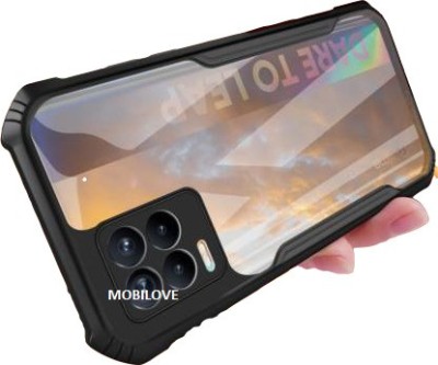 MOBILOVE Back Cover for Realme 8 4G | Four Corner Hybrid Soft PC Anti Clear Gel TPU Bumper Back Case(Black, Rugged Armor, Pack of: 1)