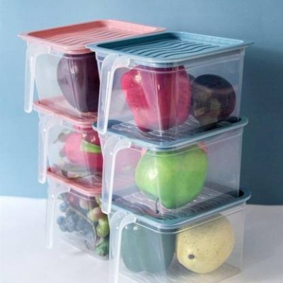 axiesh Plastic Fridge Container  - 1100 ml(Pack of 6, Multicolor)