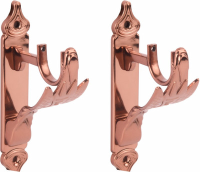 METZO Gold Rod Rail Bracket, Curtain Knobs Metal(Pack of 2)