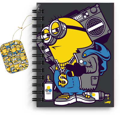 DI-KRAFT Minions Character Printed Diary/Notebook with Bookmark A5 Diary Unruled 160 Pages(Multicolor)