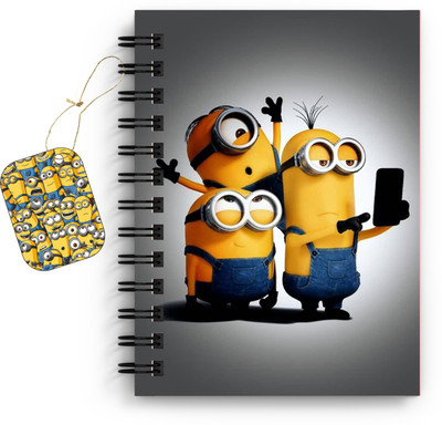 DI-KRAFT Minions Character Printed Diary/Notebook with Bookmark A5 Diary Unruled 160 Pages(Multicolor)