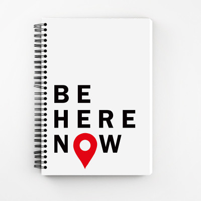 Art Bundle be here now A5 Size Wiro Bound Spiral Notebook Diary ( 90 GSM Natural Shade Paper ) A5 Notebook no 160 Pages(Multicolor)