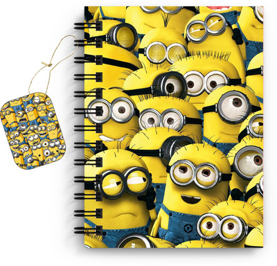 DI-KRAFT Minions Character Printed Diary/Notebook with Bookmark A5 Diary Unruled 160 Pages(Multicolor)