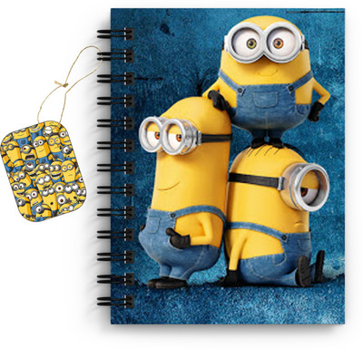 DI-KRAFT Minions Character Printed Diary/Notebook with Bookmark A5 Diary Unruled 160 Pages(Multicolor)