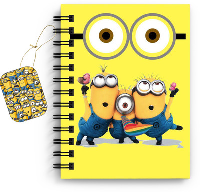 DI-KRAFT Minions Character Printed Diary/Notebook with Bookmark A5 Diary Unruled 160 Pages(Multicolor)