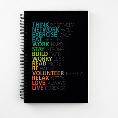 Art Bundle Motivational Quotes A5 Size Wiro Bound Spiral Notebook Diary ( 90 GSM Natural Shade Paper ) A5 Notebook no 160 Pages(Multicolor)