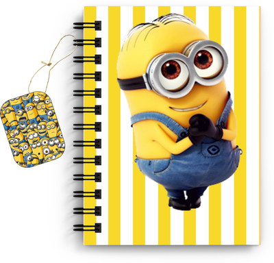 DI-KRAFT Minions Character Printed Diary/Notebook with Bookmark A5 Diary Unruled 160 Pages(Multicolor)