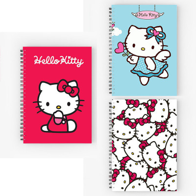 Art Bundle Hello Kitty A5 Size Wiro Bound Spiral Notebook Diary ( 90 GSM Natural Shade Paper )-Pack of 3 A5 Note Book no 160 Pages(Multicolor, Pack of 3)