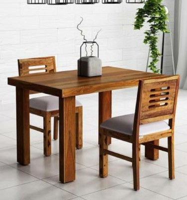 Douceur Furnitures Solid Wood Sheesham Wood 2 Seater Dining Set For Dining Room / Restaurant. Solid Wood 2 Seater Dining Set(Finish Color -Honey Teak, DIY(Do-It-Yourself))