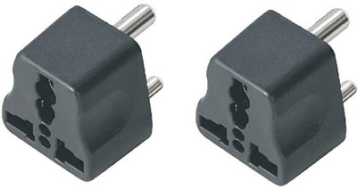 EmmEmm 2 Pcs 3 Pin Universal Coversion Adapter Three Pin Plug(Black)