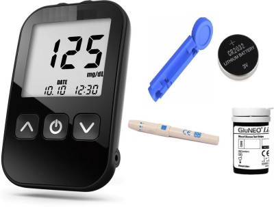 rsc healthcare GluNeo Lite Blood glucose monitor ( With 25 Strip With 10 lancet and pan & mete kit.) Glucometer Glucometer(Black)