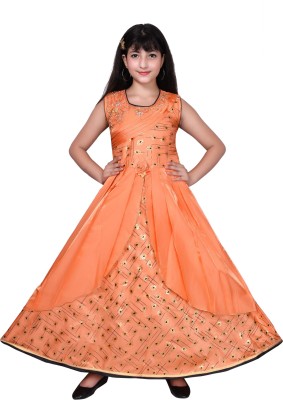 Kitty-Fashion Anarkali Gown(Orange)