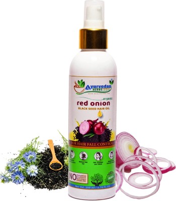 ayurvedan herbs india Ayurvedan Red Onion Black Seed Hair Oil With Red Onion Extract For Anti Hair Fall And Anti Dandruff - 200 ML Hair Oil(200 ml)