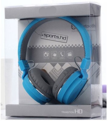 BAGATELLE Deep Bass Portable Sh-12 Sports Stereo Headphones Bluetooth(Blue, On the Ear)