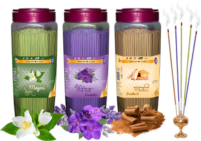 Shankh Mogra, Panchvati & Lavender Agarbatti (Incense Stick) Pack of 1500 gram (500 + 500 + 500) Fragrances Mogra, Panchvati, Lavender(500 g, Set of 3)