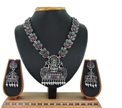 VATSALYA creation Alloy Gold-plated Ruby Red, Green Jewellery Set(Pack of 1)