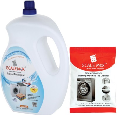 Scalemox Liquid Detergent 5Ltr + Descaler Powder Free (Pack of 1) All in One Washing, No Harmful Chemicals, Fresh Liquid Detergent(5 L)
