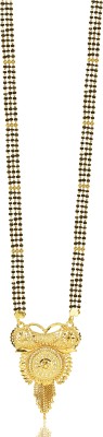 BRANDSOON Traditional Necklace Pendant Gold plated Glorious Hand made 30 inch Long Mangalsutra/Tanmaniya/nallapusalu/Black Beads Mangalsutr For Women Gold long chain Brass Mangalsutra Brass Mangalsutra