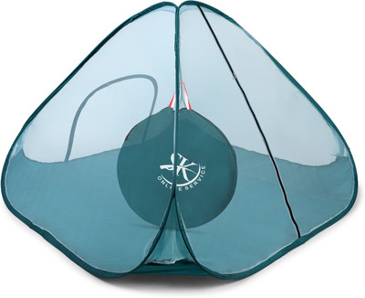 SK Online Services Foldable Double bed mosquito net with base / Portable mosquito net with long zippers for easy entrance and exit (Blue) Polyester Washable Adults Mosquito Net(Blue, Tent)