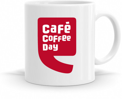 R CREATION Mug CafeCoffeeDay Ceramic Coffee Mug(325 ml)
