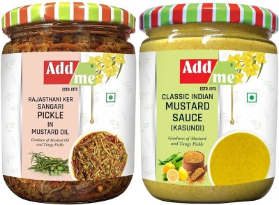 Add me Tenti Dela Kair sangri Pickle 500g & Classic Indian Mustard Sauce Chutney 500g Bengal Kasundi, Mixed Combo Pack Glass Pack Tenti Pickle(2 x 0.5 kg)