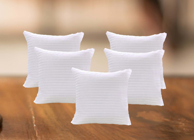Flipkart SmartBuy Polyester Fibre Stripes Cushion Pack of 5(White)