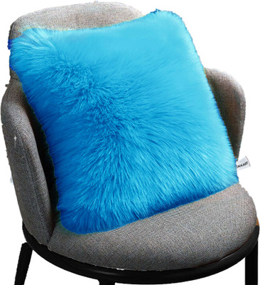 PICKKART Microfibre Solid Cushion Pack of 1(Light Blue)